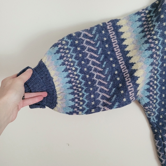 Vintage Fairisle Shetland Wool Dolman Sweater - S - Picture 6 of 11